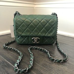 Chanel Forest Green Lambskin Mini Bag